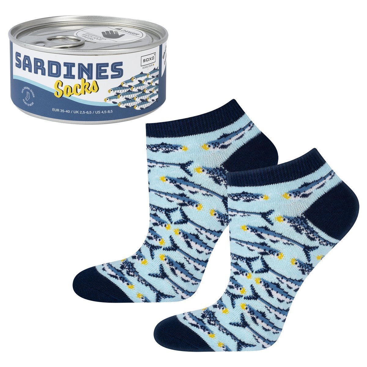 ponožky v konzervě Stuff - sardinky (Soxo)