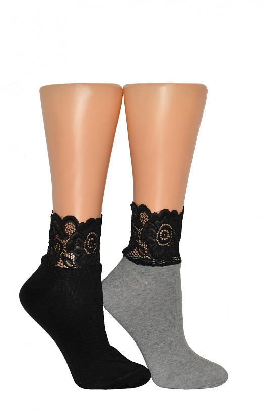 ponožky dámské s krajkou 1061 (Milena)