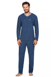 592 pánské pyžamo - frote - modrá (Regina)