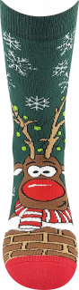 ponožky vánoční Rudy 1 - zelená (Lonka)