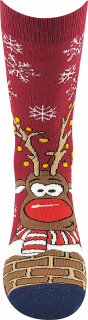 ponožky vánoční Rudy 1 - bordová (Lonka)