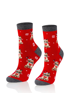 ponožky vánoční 0365 B02 kočky (Intenso)