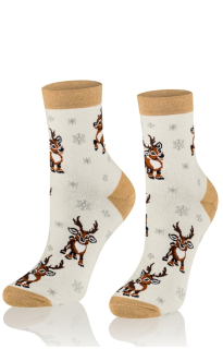 ponožky vánoční 0365 B01 - ecru (Intenso)