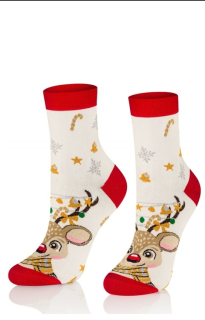 ponožky vánoční 0365 S01 - ecru (Intenso)